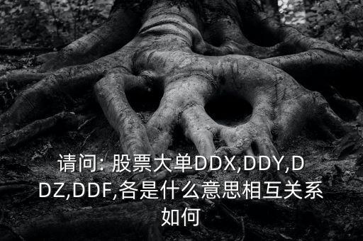 請問: 股票大單DDX,DDY,DDZ,DDF,各是什么意思相互關(guān)系如何