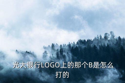  光大銀行LOGO上的那個B是怎么打的