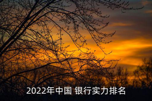 2022年中國(guó) 銀行實(shí)力排名