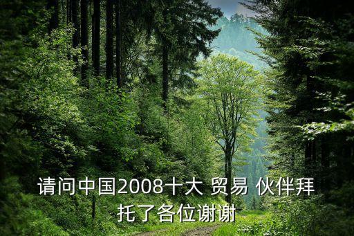 請問中國2008十大 貿易 伙伴拜托了各位謝謝