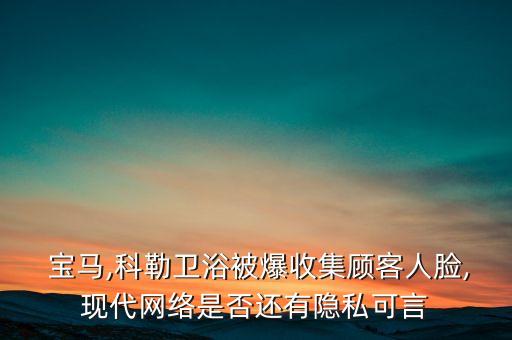  寶馬,科勒衛(wèi)浴被爆收集顧客人臉,現(xiàn)代網(wǎng)絡(luò)是否還有隱私可言