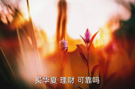 買(mǎi)華夏 理財(cái) 可靠嗎