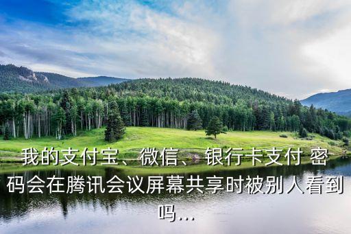 我的支付寶、微信、 銀行卡支付 密碼會在騰訊會議屏幕共享時被別人看到嗎...