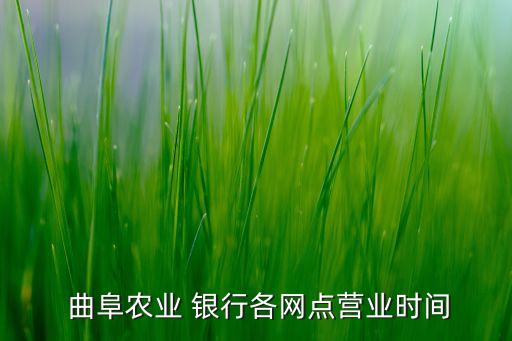  曲阜農(nóng)業(yè) 銀行各網(wǎng)點(diǎn)營業(yè)時(shí)間