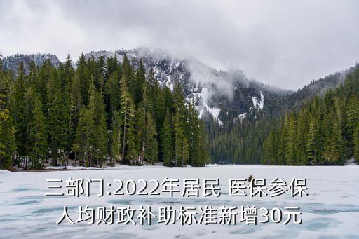 三部門(mén):2022年居民 醫(yī)保參保 人均財(cái)政補(bǔ)助標(biāo)準(zhǔn)新增30元