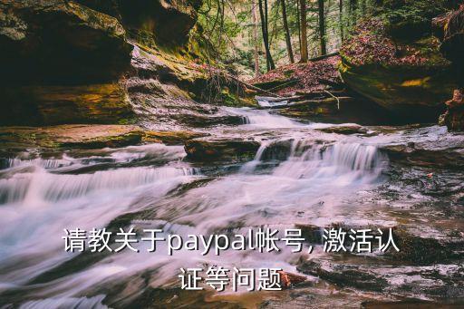 請教關(guān)于paypal帳號, 激活認證等問題