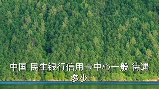 中國(guó) 民生銀行信用卡中心一般 待遇多少