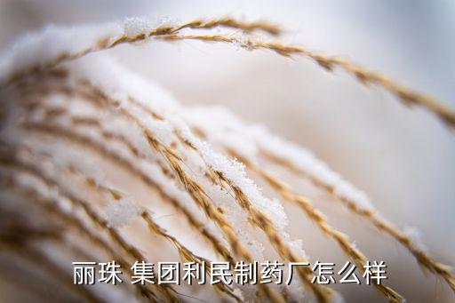  麗珠 集團利民制藥廠怎么樣