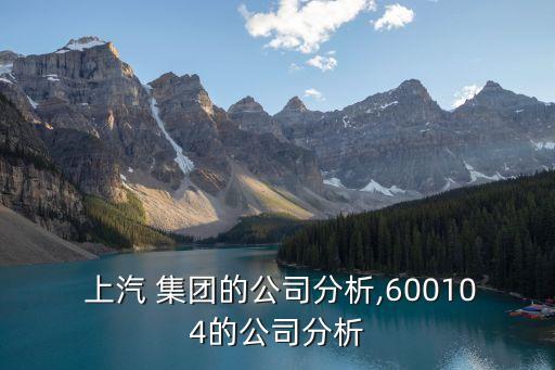  上汽 集團(tuán)的公司分析,600104的公司分析