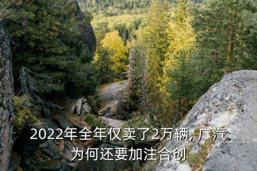 2022年全年僅賣了2萬輛, 廣汽為何還要加注合創(chuàng)