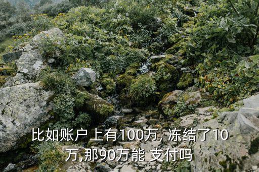 比如賬戶上有100萬(wàn), 凍結(jié)了10萬(wàn),那90萬(wàn)能 支付嗎