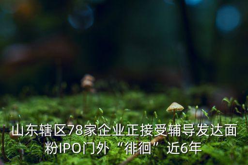 山東轄區(qū)78家企業(yè)正接受輔導(dǎo)發(fā)達(dá)面粉IPO門(mén)外“徘徊”近6年