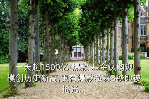 一天超1500億!爆款 基金認(rèn)購(gòu)規(guī)模創(chuàng)歷史新高,更有爆款私募3秒即被搶光...