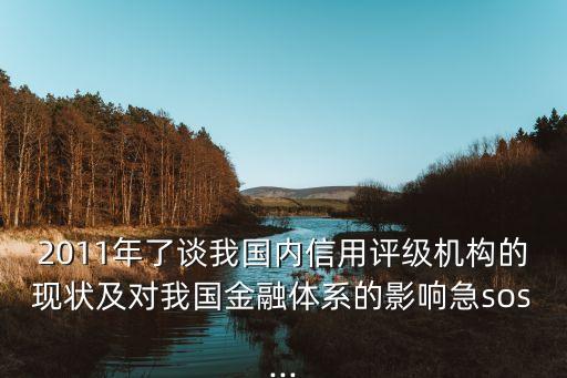 2011年了談我國(guó)內(nèi)信用評(píng)級(jí)機(jī)構(gòu)的現(xiàn)狀及對(duì)我國(guó)金融體系的影響急sos...