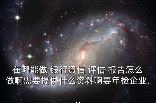 在哪能做 銀行資信 評(píng)估 報(bào)告怎么做啊需要提供什么資料啊要年檢企業(yè)...