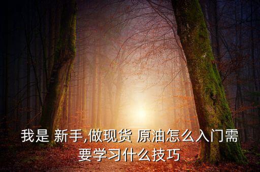 我是 新手,做現(xiàn)貨 原油怎么入門需要學(xué)習(xí)什么技巧