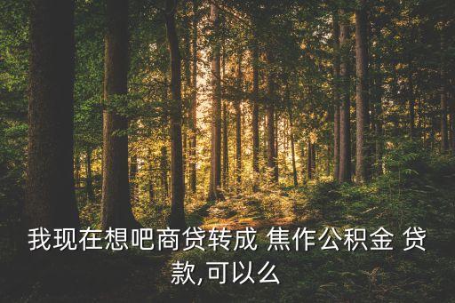 我現(xiàn)在想吧商貸轉(zhuǎn)成 焦作公積金 貸款,可以么