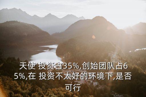  天使 投資占35%,創(chuàng)始團隊占65%,在 投資不太好的環(huán)境下,是否可行