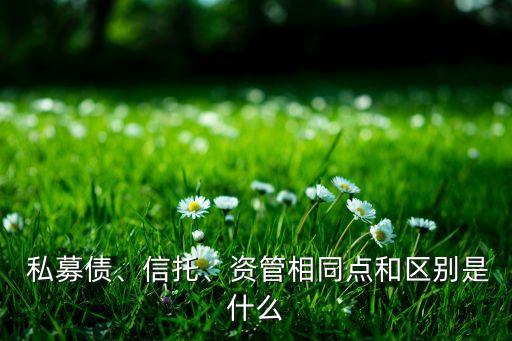  私募債、信托、資管相同點(diǎn)和區(qū)別是什么