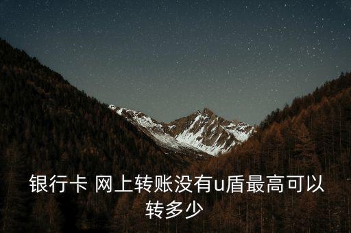  銀行卡 網(wǎng)上轉(zhuǎn)賬沒(méi)有u盾最高可以轉(zhuǎn)多少