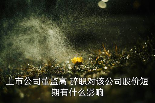 股票董事長(zhǎng)辭職,董事長(zhǎng)辭職對(duì)股票有什么影響