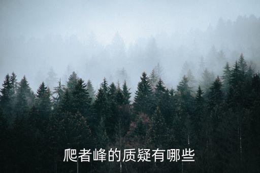 爬者峰的質疑有哪些