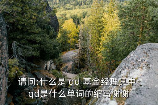 請問:什么是 qd 基金經(jīng)理其中 qd是什么單詞的縮寫謝謝