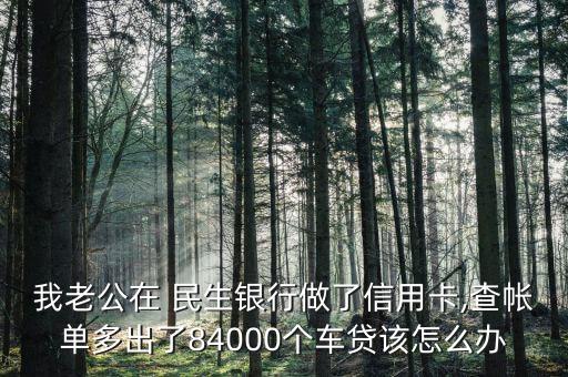 我老公在 民生銀行做了信用卡,查帳單多出了84000個(gè)車貸該怎么辦