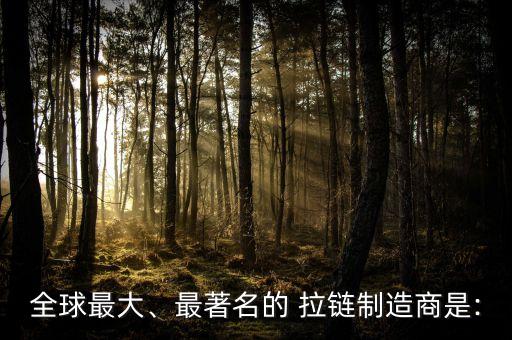 全球最大、最著名的 拉鏈制造商是: