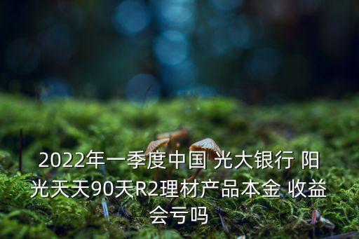 2022年一季度中國(guó) 光大銀行 陽(yáng)光天天90天R2理材產(chǎn)品本金 收益會(huì)虧嗎