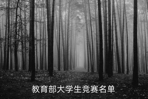 教育部大學(xué)生競賽名單