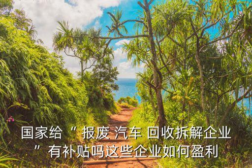 國家給“ 報廢 汽車 回收拆解企業(yè)”有補貼嗎這些企業(yè)如何盈利