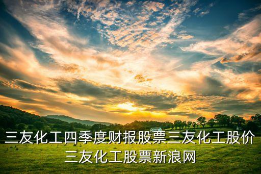 三友化工四季度財報股票三友化工股價三友化工股票新浪網(wǎng)