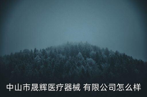 中山市晟輝醫(yī)療器械 有限公司怎么樣