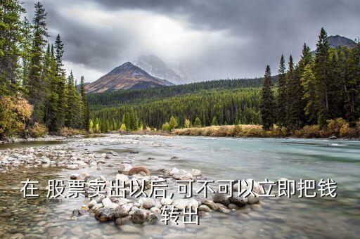 在 股票賣出以后,可不可以立即把錢轉(zhuǎn)出