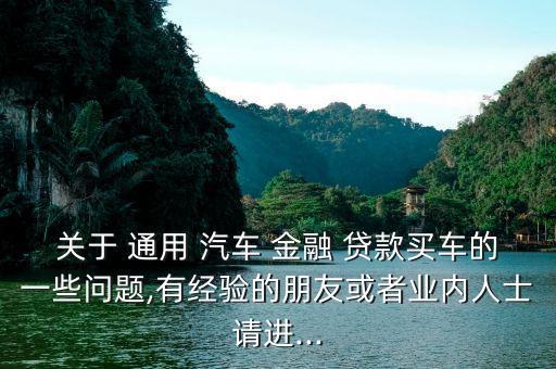 關(guān)于 通用 汽車 金融 貸款買車的一些問題,有經(jīng)驗(yàn)的朋友或者業(yè)內(nèi)人士請進(jìn)...