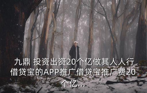  九鼎 投資出資20個(gè)億做其人人行借貸寶的APP推廣借貸寶推廣費(fèi)20個(gè)億...