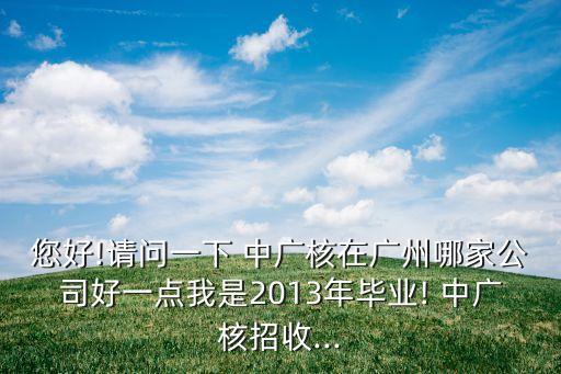 您好!請問一下 中廣核在廣州哪家公司好一點我是2013年畢業(yè)! 中廣核招收...