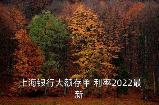  上海銀行大額存單 利率2022最新