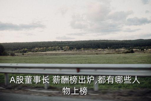 A股董事長(zhǎng) 薪酬榜出爐,都有哪些人物上榜