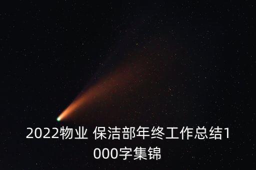 2022物業(yè) 保潔部年終工作總結(jié)1000字集錦