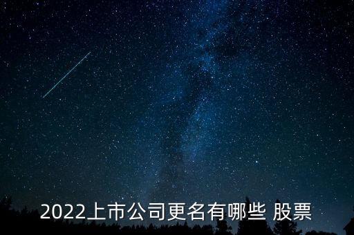 2022上市公司更名有哪些 股票