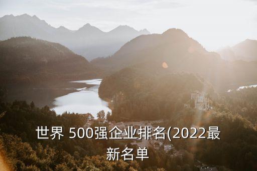 世界 500強企業(yè)排名(2022最新名單