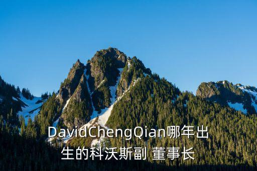 DavidChengQian哪年出生的科沃斯副 董事長(zhǎng)