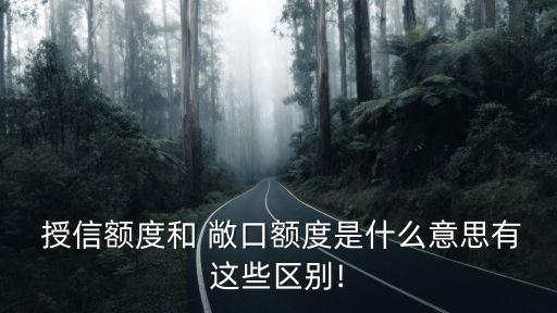  授信額度和 敞口額度是什么意思有這些區(qū)別!