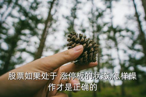 股票如果處于 漲停板的狀態(tài),怎樣操作才是正確的