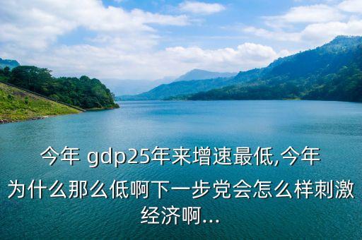 今年 gdp25年來(lái)增速最低,今年為什么那么低啊下一步黨會(huì)怎么樣刺激經(jīng)濟(jì)啊...