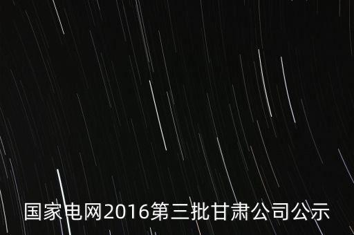 國家電網(wǎng)2016第三批甘肅公司公示