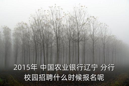 2015年 中國農(nóng)業(yè)銀行遼寧 分行校園招聘什么時(shí)候報(bào)名呢