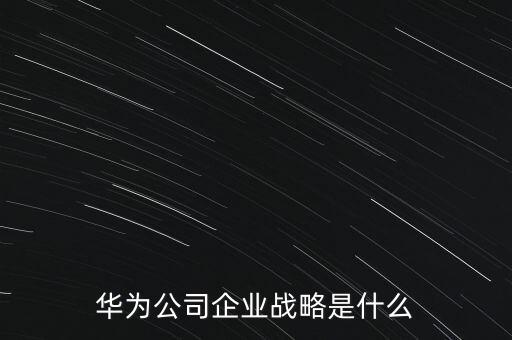 華為公司企業(yè)戰(zhàn)略是什么